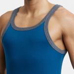 Men's Super Combed Cotton Rib Slim Fit Square Neckline Gym Vest